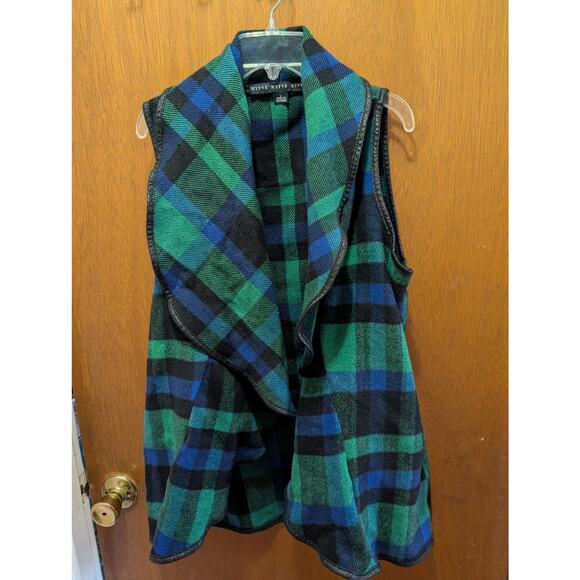 HYFVE Jackets & Blazers - Black Watch Tartan plaid Ruffled Vest
